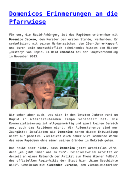 Domenicos Erinnerungen an die Pfarrwiese - Rapid