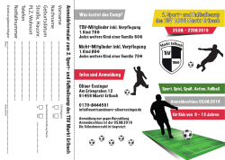 Infos und Anmeldung für das Sport- und Fußballcamp