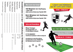 Infos und Anmeldung f&uuml;r das Sport- und Fu&szlig;ballcamp