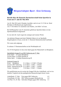 Bericht Dart - HSC Schleswig