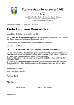 Essener Schwimmverein 1906 e.V. Einladung zum Sommerfest