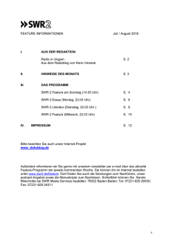 Download: SWR2 Feature Informationen