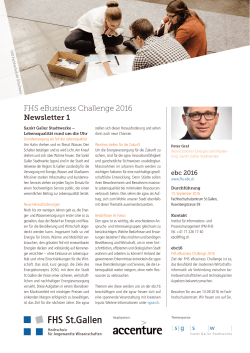 FHS eBusiness Challenge 2016 Newsletter 1