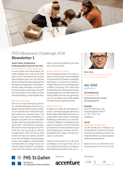FHS eBusiness Challenge 2016 Newsletter 1