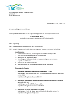 Einladung und Tagesordnung - LAG Landkreis Pfaffenhofen ad Ilm