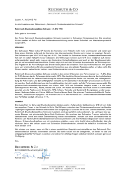 Investoren Brief