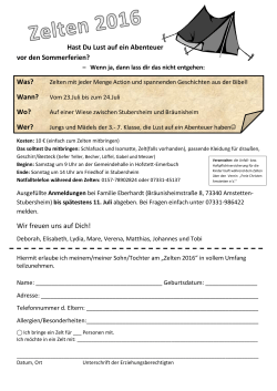 Einladung Zelten 2016 - Freie Christen Amstetten