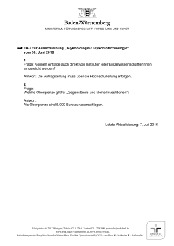 FAQ [PDF 205 KB] - Ministerium für Wissenschaft, Forschung und