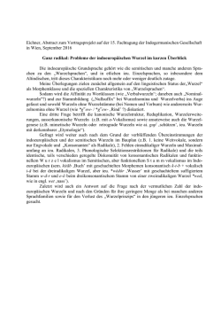 Eichner Abstract Innsbruck - 15. Fachtagung der Indogermanischen