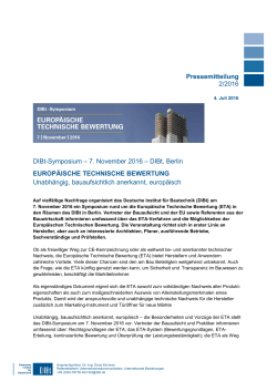Pressemitteilung 2/2016 - Deutsches Institut für Bautechnik