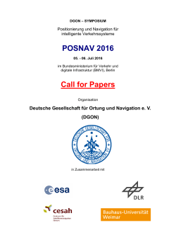 POSNAV 2016 Call for Papers