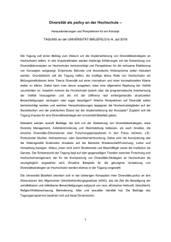 Diversit&auml;t als policy an der Hochschule