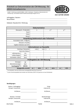 CM-Messprotokoll für ARDEX A 58 und A 60