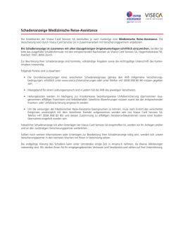 Schadenanzeige Medizinische Reise-Assistance
