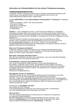 Information Trinkwasserdesinfektion