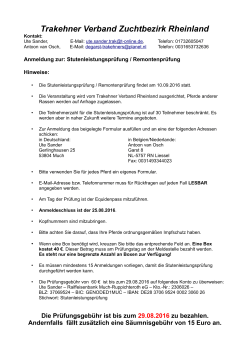 Trakehner Verband Zuchtbezirk Rheinland