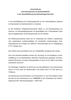 Ausschreibung eines Dienstpostens als - NRW