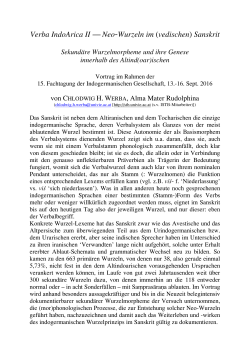 Chlodwig H - 15. Fachtagung der Indogermanischen Gesellschaft