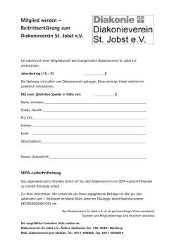 Mitglied werden – Beitrittserklärung zum Diakonieverein St. Jobst e.V.