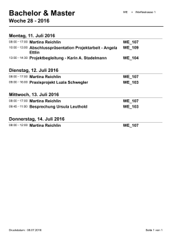 Wochenplan Räume - Hochschule Luzern