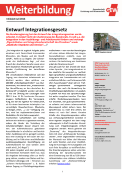 Infoblatt Weiterbildung Juli 2016