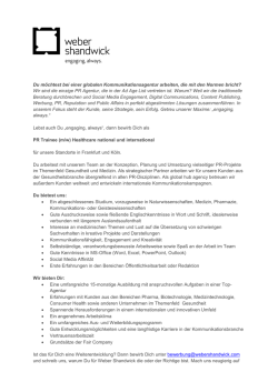 Du m&ouml;chtest bei einer globalen Kommunikationsagentur arbeiten