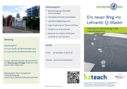 Ein neuer Weg ins Lehramt: Q