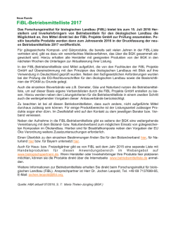 FiBL-Betriebsmittelliste 2017