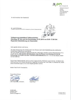 Vollsperrung Hasenweid 5.-7.7.16