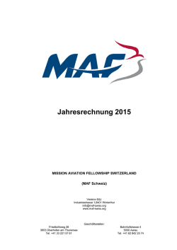 Jahresrechnung 2015 - Mission Aviation Fellowship