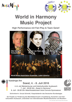 ausführliche Infos zum Projekt - musicWays Germany + + + Soest in