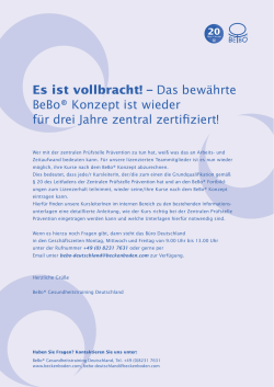 DE: BeBo-Konzept zentral zertifiziert!