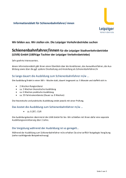 Infoblatt für Bewerbung als Schienenbahnfahrer/in