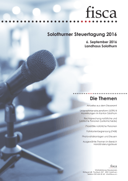 Solothurner Steuertagung 2016