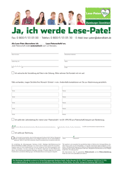 Ja, ich werde Lese-Pate!