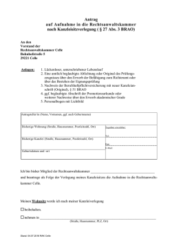 27 Abs. 3 BRAO - Rechtsanwaltskammer Celle