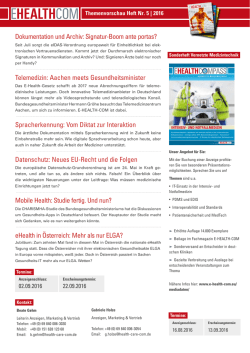 Dokumentation und Archiv: Signatur-Boom ante - E-HEALTH-COM