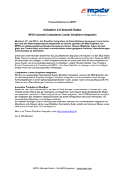 Industrie 4.0 braucht Daten