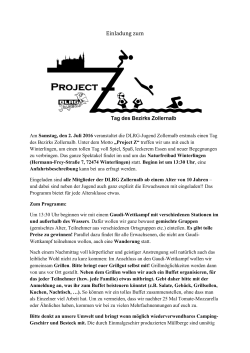 2016 Einladung ProjectZ Bezirksjugend Zollernalb