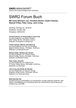 SWR2 Forum Buch vom 30.11.2014
