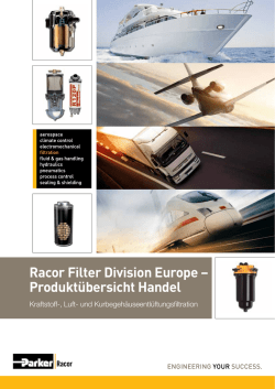 Racor Filter Division Europe – Produktübersicht Handel