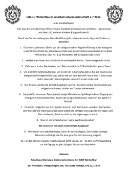 Teaminfos 1. Winterthurer Smolball