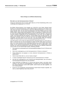 Drucksachen allgemein - Nieders&auml;chsischer Landtag