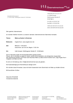 Sehr geehrte Unternehmerin, wir möchten Sie/Dich herzlich zu