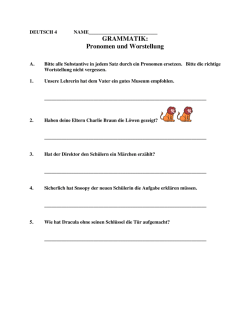 GRAMMATIK: Pronomen und Worstellung