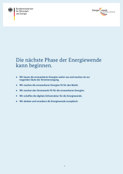Informationen zu wichtigen Energiegesetzesvorhaben (PDF