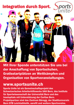 Integration durch Sport. www.sportsunite.ch