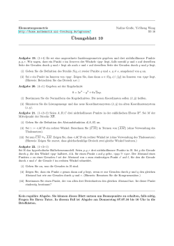 Elementargeometrie SS 16, Übungsblatt 10