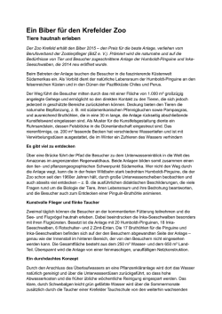Ein Biber f&uuml;r den Krefelder Zoo - Berufsverband der Zootierpfleger