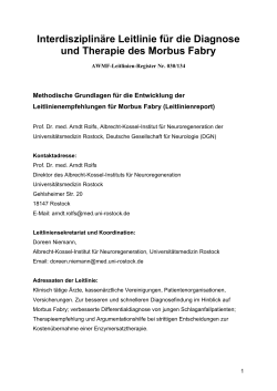 Interdisziplin&auml;re Leitlinie f&uuml;r die Diagnose und Therapie des